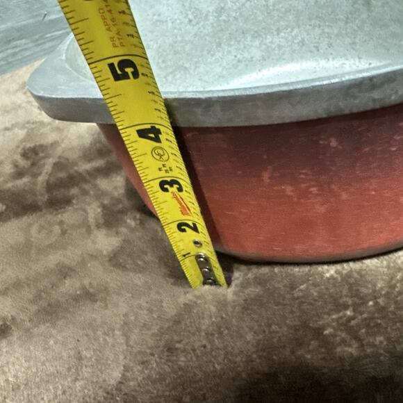 Vintage Club Cookware Red 4qt Dutch Oven Pot Without Lid 10” Diameter - Picture 14 of 14